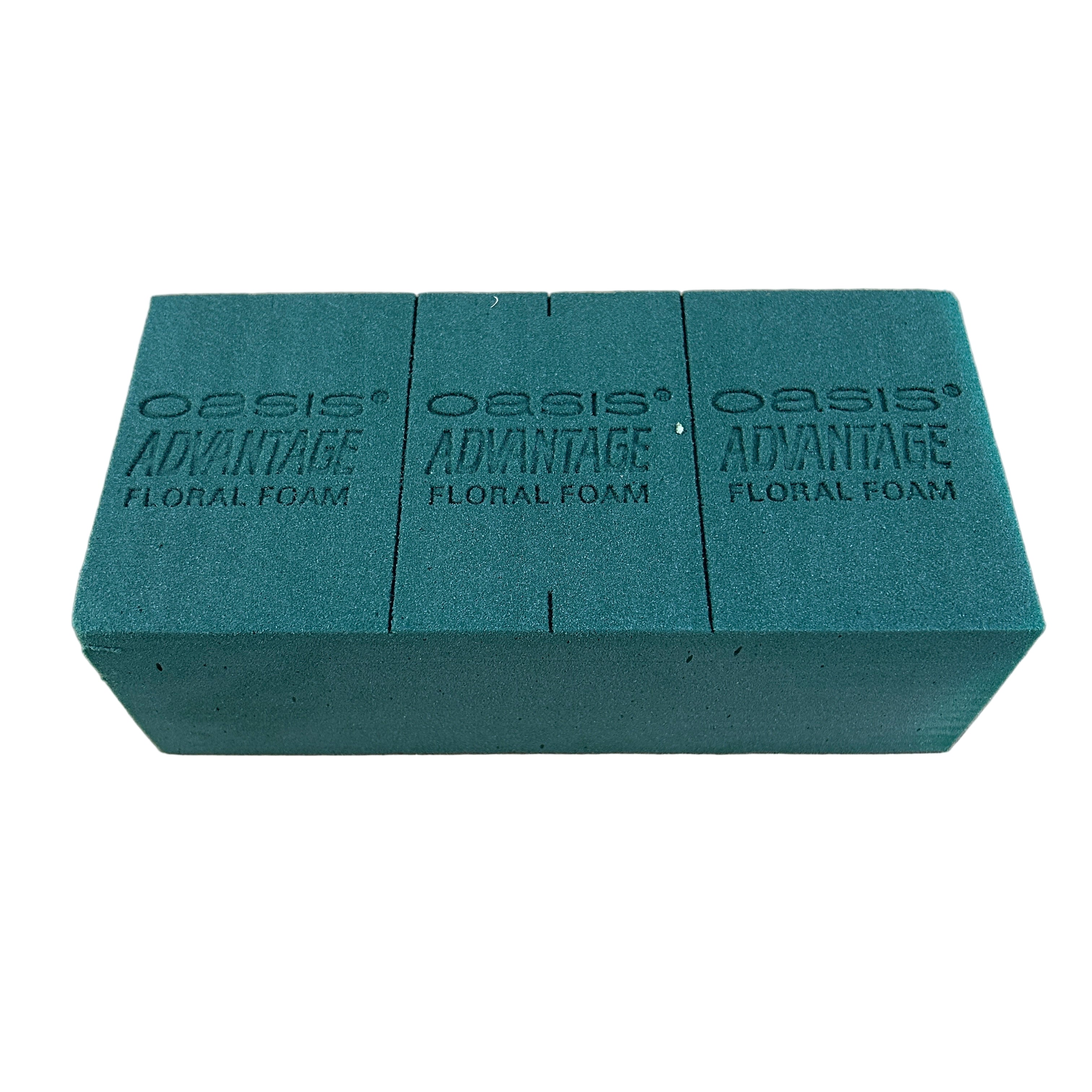 blocks of Oasis Advantage floral foam on a concrete surface
