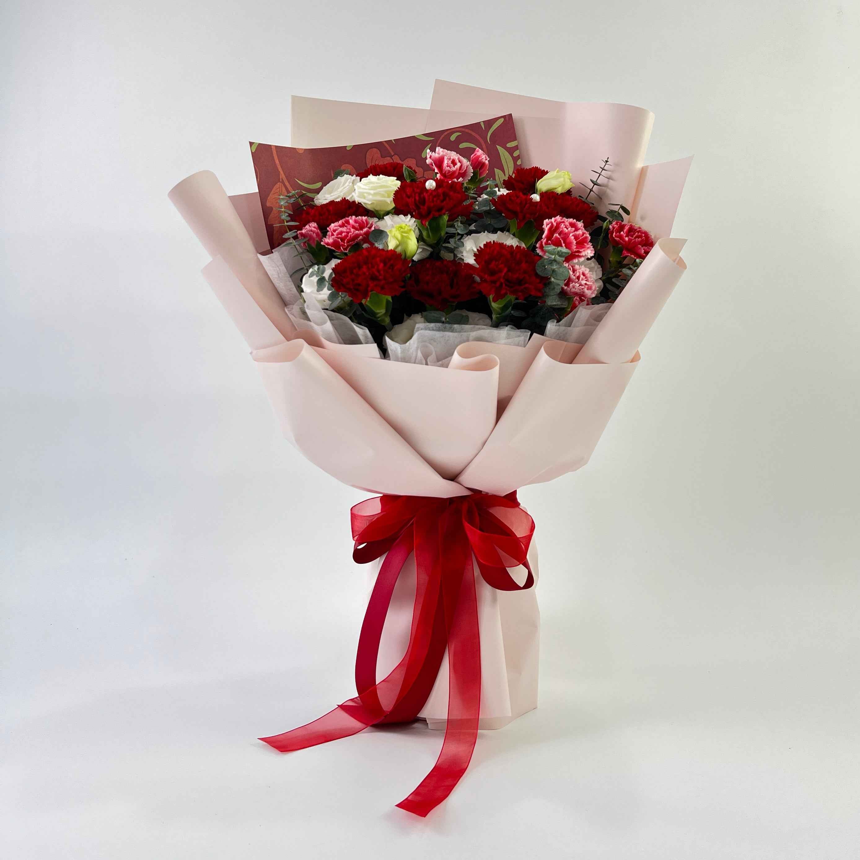 Everly Red Carnation Bouquet